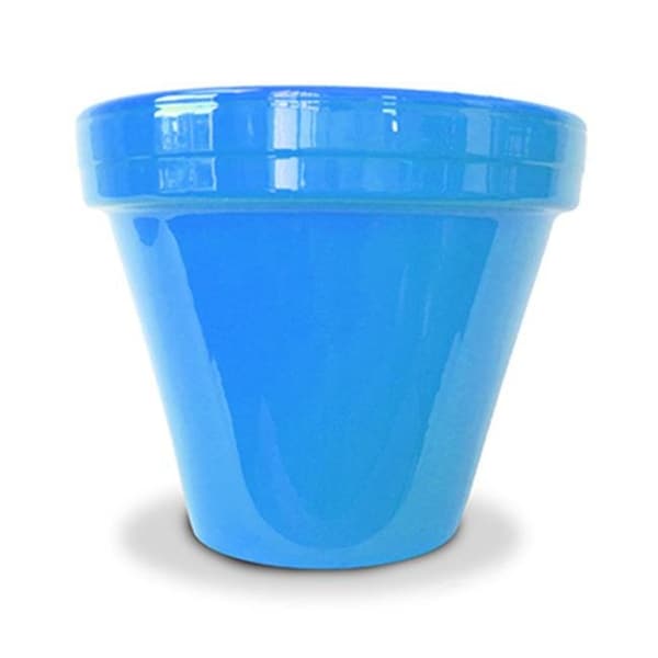 Ceramo 202242 4.5 x 3.75 in. Powder Coated Ceramic Standard Flower Pot; Robins Egg Blue - Pack of 16 202242 - main
